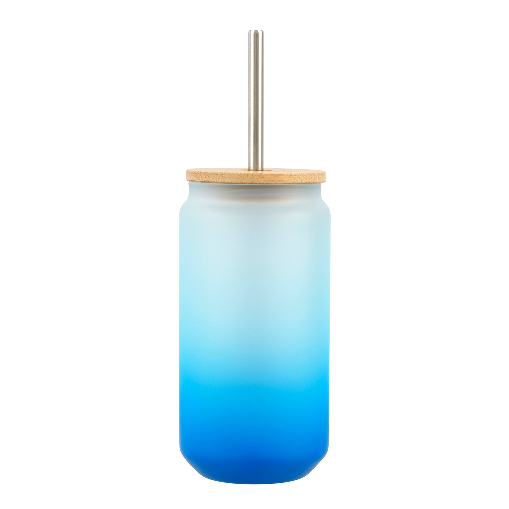 12 Pack: 18oz. Frosted Glass Sublimation Tumbler with Bamboo Lid & Straw by Make Market